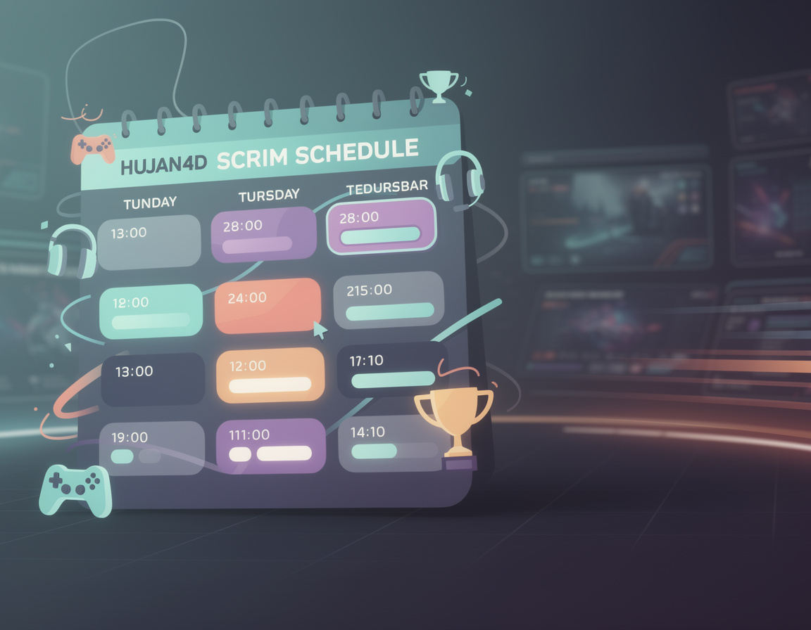 Ilustrasi jadwal scrim mingguan untuk turnamen game online hujan4d
